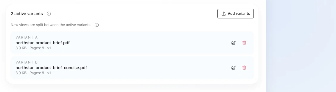 A/B setup inside one document slot