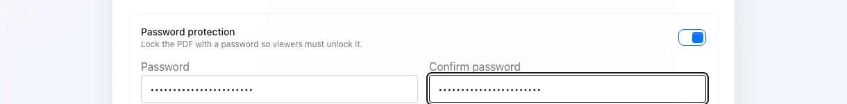 Shared password flow for protected variants