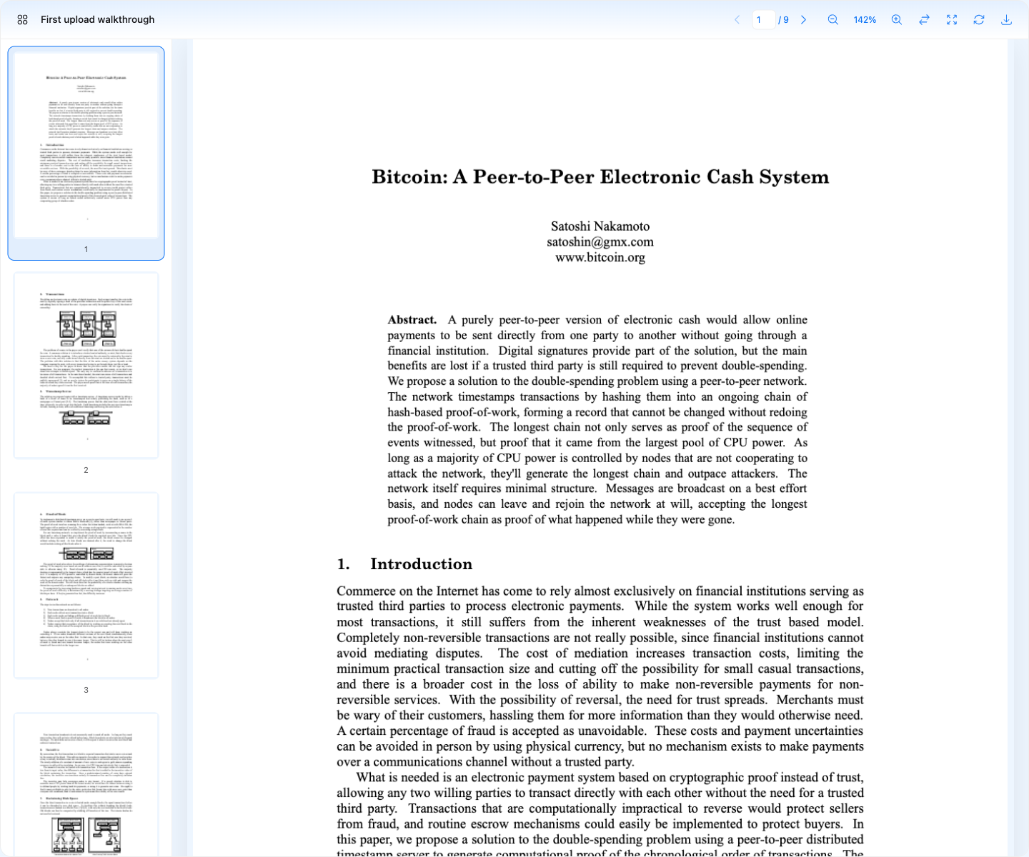 Öffentliche Ansicht für ein einzelnes geteiltes Dokument